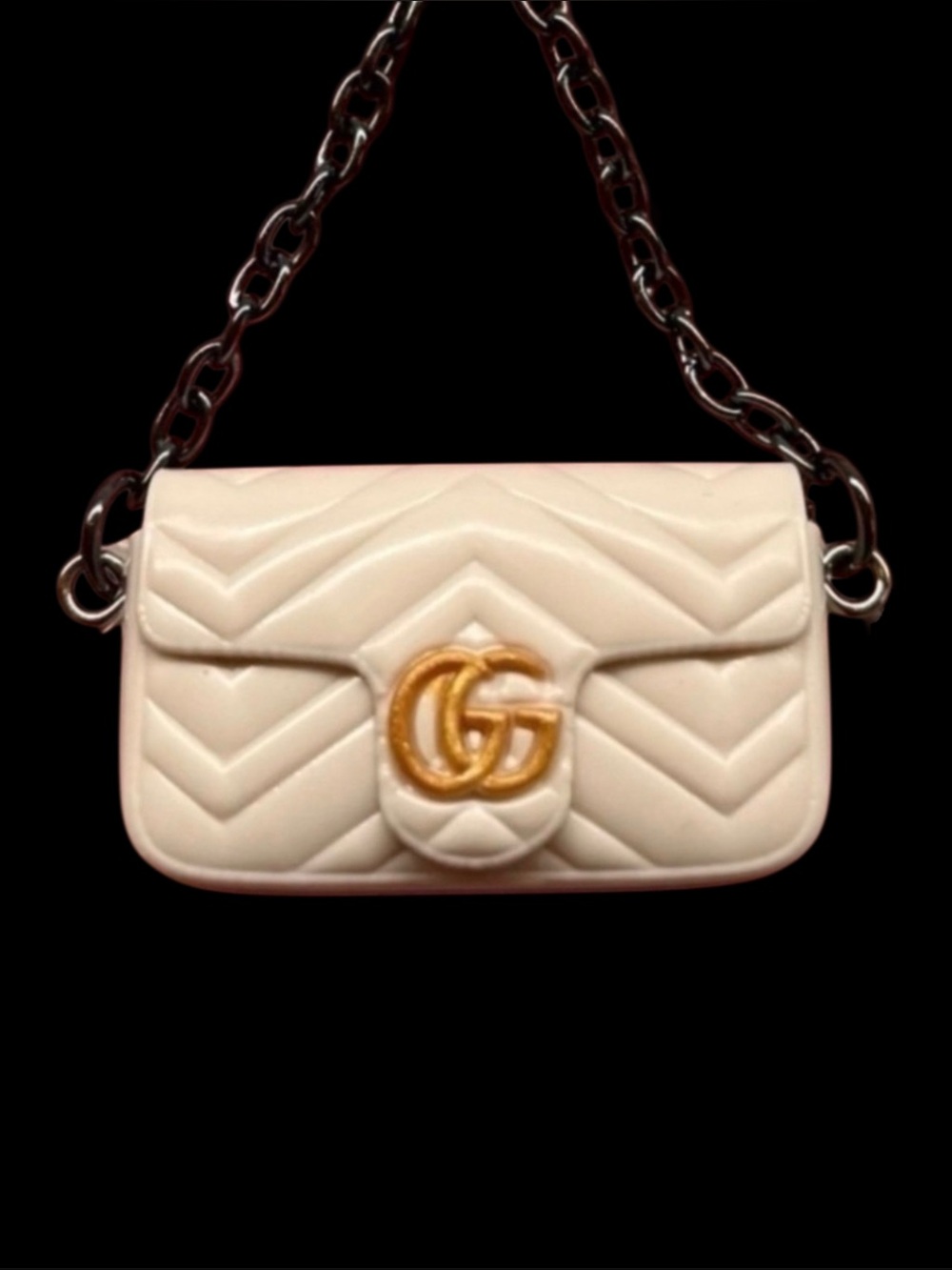 Luxury Style Mini Handbag Keychain White Purse Charm Gift Box - Picture 4 of 6